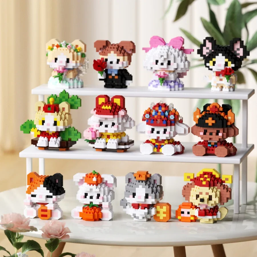 Kids Toys 10 Year Old - 동물 작은 입자 고양이 미니 빌딩
