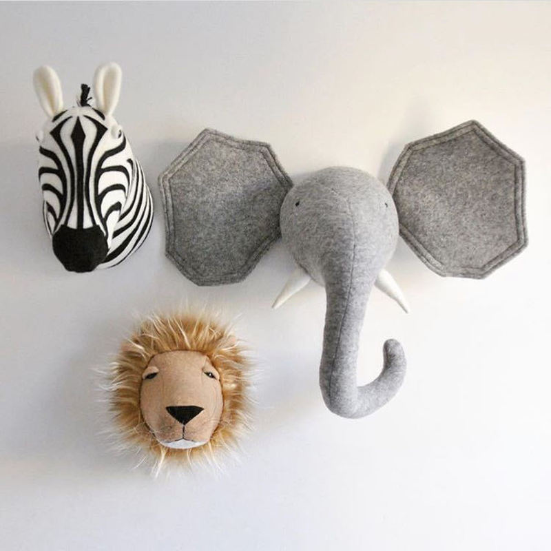 Kids Toys Elephant - 얼룩말/코끼리/기린 3D 동물 머리 벽 마운트