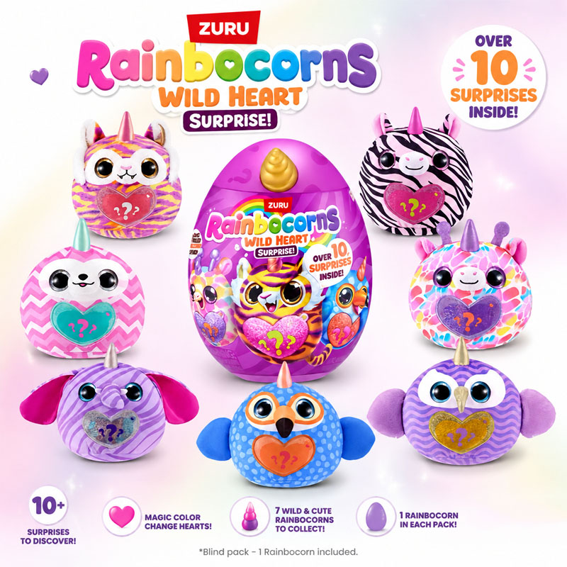 Kids Toys Kitchen - ZURU Rainocorns 와일드 하트 서프라이즈 레인보우