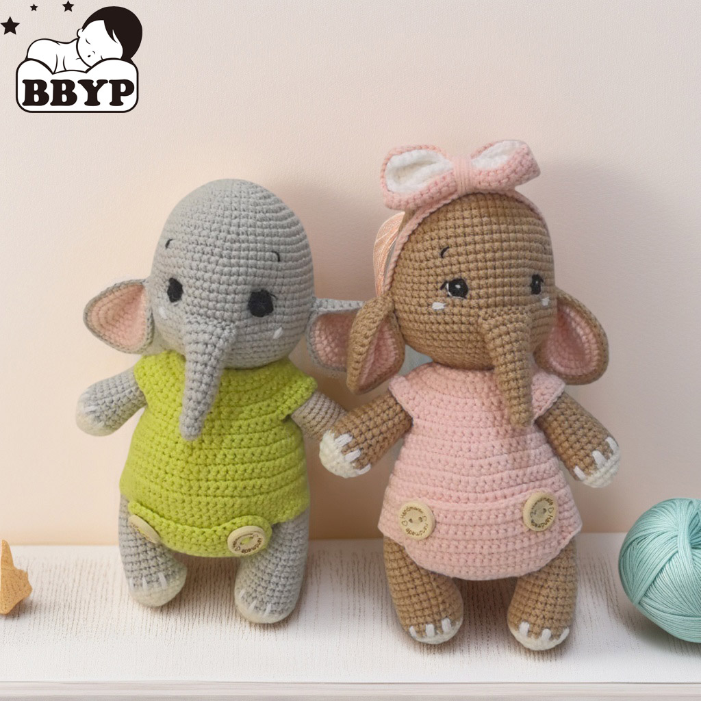 수제 크로셰 코끼리 커플 플러시 장난감 - 귀여운 부드 - Kids Toys Elephant 리뷰 및 가격