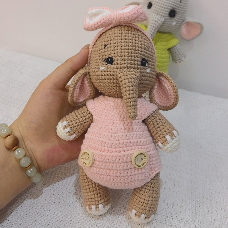 수제 크로셰 코끼리 커플 플러시 장난감 - 귀여운 부드 - Kids Toys Elephant 리뷰 및 가격