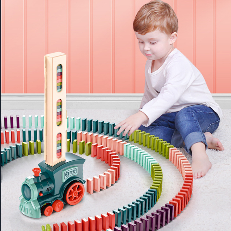 어린이 전기 도미노 기차 자동차 세트, 소리 및 빛 자 - Kids Toys Electric Car 리뷰 및 가격