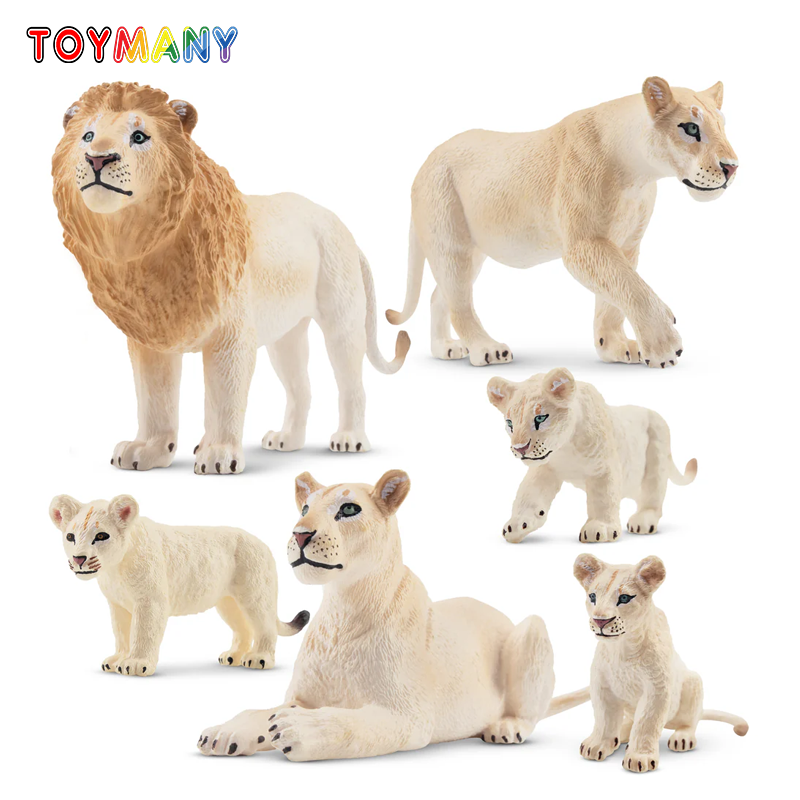 6Pcs 시뮬레이션 화이트 라이온 가족 동물 모델 장난 - Kids Toys Variety 리뷰 및 가격