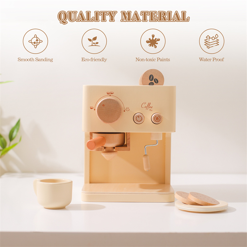어린이 나무 몬테소리 장난감 세트 어린이 커피 기계 주 - Kids Toys Kitchen 리뷰 및 가격